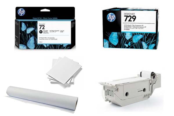 Print cartridge, print heads, paper, and bond paper